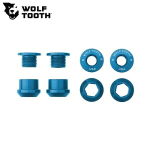 WOLF TOOTH�@�E���t�g�D�[�X Set of 4 Chainring Bolts+Nuts for 1X - 4 pcs. blue 6mm ���]�� �`�F�[�������O