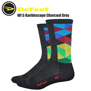 DeFeet ディフィート ソックス 靴下 WI 5 Karidescope Charcoal Grey サイクルソックス