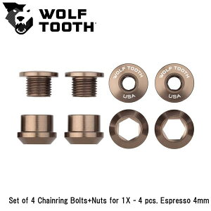 WOLF TOOTH@EtgD[X Set of 4 Chainring Bolts+Nuts for 1X - 4 pcs. Espresso 4mm ] `F[O