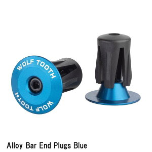 WOLF TOOTH�@�E���t�g�D�[�X Alloy Bar End Plugs Blue ���]�� �G���h�v���O �o�[�G���h