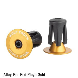 WOLF TOOTH�@�E���t�g�D�[�X Alloy Bar End Plugs Gold ���]�� �G���h�v���O �o�[�G���h