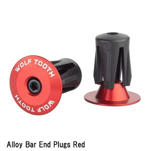 WOLF TOOTH�@�E���t�g�D�[�X Alloy Bar End Plugs Red ���]�� �G���h�v���O �o�[�G���h