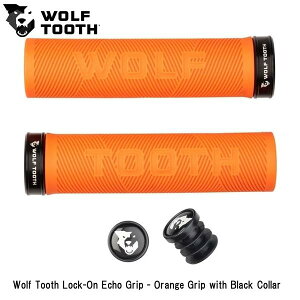 WOLF TOOTH�@�E���t�g�D�[�X Wolf Tooth Lock-On Echo Grip - Orange Grip with Black Collar ���]�� �O���b�v