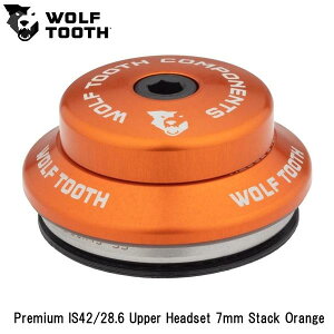 WOLF TOOTH�@�E���t�g�D�[�X Premium IS42/28.6 Upper Headset 7mm Stack Orange ���]�� �w�b�h�p�[�c
