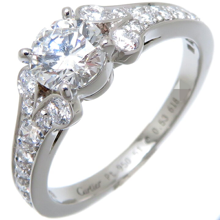楽天市場】【銀座店】 カルティエ Pt950 #51 0.53ct ダイヤモンド 