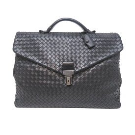 【飯能本店】 ボッテガヴェネタ イントレチャート ブリーフケース メンズ ビジネスバッグ 122139V46511000 レザー ブラック系 DH90396【大黒屋質店出品】 【中古】【送料無料】【店頭受取対応商品】