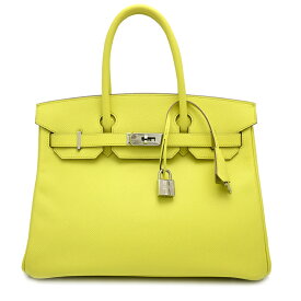 【銀座店】 エルメス バーキン30 □Q刻印 2013年製 シルバー( パラジウム)金具 レディース ハンドバッグ ヴォーエプソン イエロー系 DH92695【大黒屋質店出品】 【中古】【送料無料】【店頭受取対応商品】