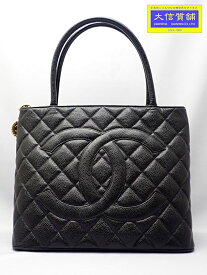 CHANEL シャネル 復刻トートバッグ A01804 キャビアスキン ゴールド金具 黒 中古A【中古】【大信質舗】【質屋出店】管理番号：A-8438