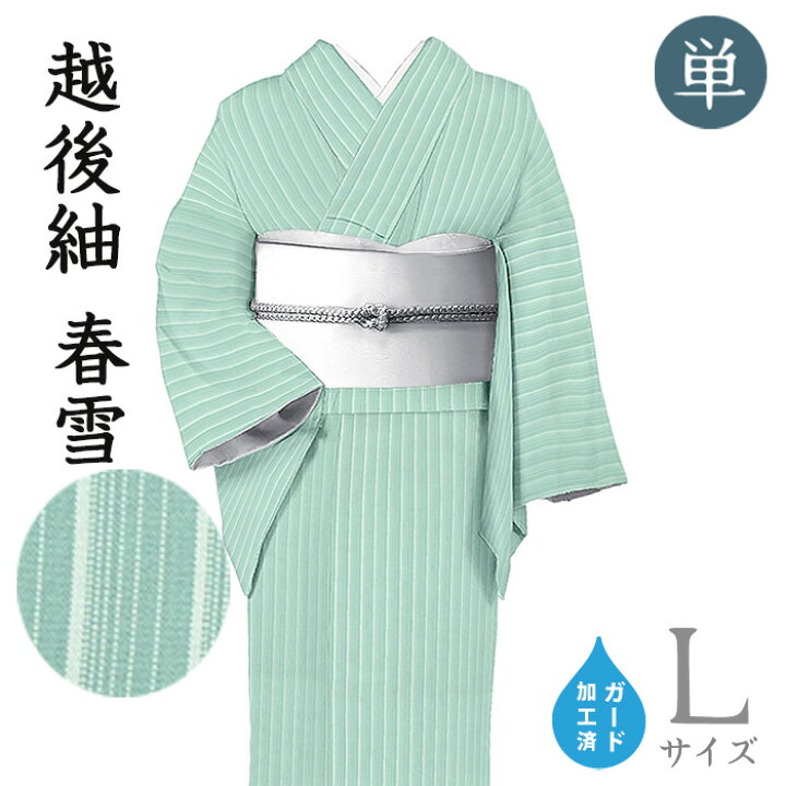 楽天市場】着物だいやす 027□紬□単衣 十日町 蕪重織物 縞 越後紬 