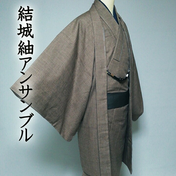 楽天市場】着物だいやす 682□男性用アンサンブル□着物＆羽織 本場  