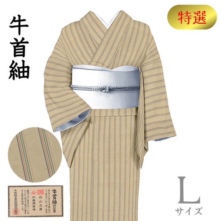 楽天市場】着物だいやす 091□牛首紬□レア♪白山工房 先染め 縦縞 薄 