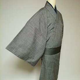 【ショップ評価★5ありがとう♪】着物だいやす 725■男性用着物■紬　微塵格子　men's　身長サイズ：男L【正絹】【仕立て上がり着物】ガード加工　洒落【送料無料】【新品】