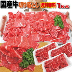 【送料無料】国産牛切り落とし　1kg（338g×3パック）冷凍品　2セット以上ご購入でおまけ付き【しゃぶしゃぶ】【すき焼き】【焼肉】【切落し】【訳あり】【メガ盛り】