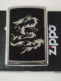 ジッポーライター： Zippo タトゥー ドラゴン // 龍 // リュウ りゅう 竜 【ブラック＆シルバー】 DORAGON BKSP-6 ★綺麗!!★ 【あす楽対応】 【楽ギフ_包装】 母の日 父の日 【ジッポ】 【ジッポー】 【ライター】 【ダルマヤ】