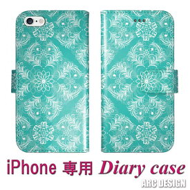【スーパーセール 大特価】 Xperia 10 VI SO-52E ケース 手帳型 全機種対応 スマホケース エクスペリア SO-51F SO-51E SO-52D SO-52C SO-52B SO-52A SO-41A スマホカバー 手帳 ハワイアン ダマスク柄 リーフ ターコイズ