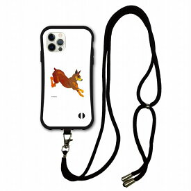 【スーパーセール 大特価】 iPhone15 i-coronケース スマホショルダー付 アニマル柄 動物 アイフォン 14 Plus 14 Pro 12 11 XR XS ショルダーストラップ 斜め掛け スマホケース ミニチュアピンシャー ミニピン 犬 イヌ