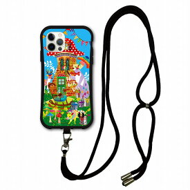 【お買い物マラソン 大特価】 スマホショルダー付 iPhone16 i-coronケース iPhone16 Pro 15 Pro 14 13 12 11 スマホケース 全機種対応 斜め掛け 耐衝撃 背面保護 動物 アニマル柄 ホラグチカヨ クマとシカ