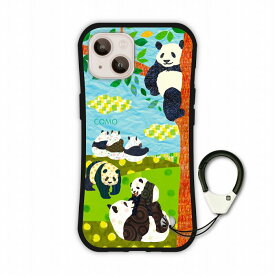 【お買い物マラソン 割引クーポン有】 iPhone16 スマホケース 全機種対応 耐衝撃 i-coronケース iPhone17 17 Air 16e 15 14 13 12 スマホカバー 保護ケース アニマル柄 パンダ親子 ほのぼの 水玉