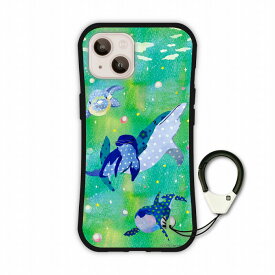 【お買い物マラソン 大特価】 iPhone16 スマホケース 全機種対応 耐衝撃 i-coronケース アイフォン17 17 Air 16e 15 14 Pro 13 12 スマホカバー 保護カバー アニマル柄 イルカ 親子 仲良し グリーン