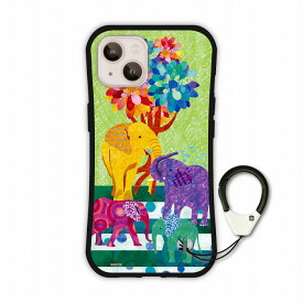 【超ポイントバック祭 10%OFFクーポン】 iPhone16 スマホケース 全機種対応 耐衝撃 i-coronケース iPhone17 17 Air 16e 15 14 13 12 スマホカバー ハードケース アニマル柄 カラフル ゾウさん親子