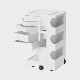 【4エントリーでP2+2+2+2倍｜マラソン終了迄】【正規品 保証2年】ボビーワゴン 3段 5トレイ 白・黒 [ ボビー ワゴン キャスター付き キッチンワゴン キャビネット 収納ワゴン デスクワゴン サイドテーブル 引き出し おしゃれ 美容室 moma ]