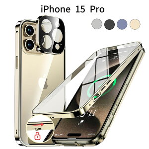 iPhone 15 Pro �P�[�X�b����9H�����K���X �S�ʕی�b���b�N�@�\�t�� ���^���t���[���b���^ �y�ʁb���C�����X�[�d�Ή�
