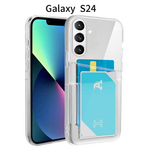 Galaxy S24 �P�[�X �N���A�bSC-51E�bSCG25�Ή��b�J�[�h���[×2���b����TPU�o���p�[�b�X�g���b�v�����b���^�y�ʁb�w�ʃ|�P�b�g�t���X�}�z�J�o�[