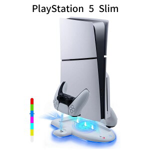 PlayStation 5 Slim�Ή� �c�u��RGB�X�^���h ��p�t�@���t�� �z���C�g PS5 Slim �v���C�X�e�[�V����5�X����