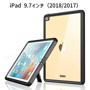 iPad 9.7 �h���P�[�X�b2018/2017�Ή��bIP68���S�h���K�i �ϏՌ� ���^ �y�� �S�ʕی�J�o�[ ����E�A�E�g�h�A�p �u���b�N