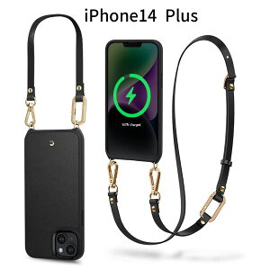 iPhone 14 Plus�bMagSafe�Ή��V�����_�[�X�g���b�v�P�[�X�bPU���U�[×TPU �J�����ی�