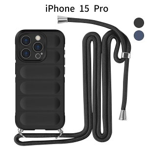 iPhone 15 Pro �P�[�X|���|�� �X�g���b�v�t�� �ϏՌ� TPU ����~��