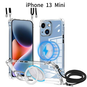 iPhone 13 Mini �p �P�[�X MagSafe�Ή� 360�x��]�����O�t�� �V�����_�[ �X�g���b�v������ �ϏՌ� TPU ���^ �S���ʕی�