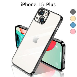 iPhone 15 Plus �P�[�X �N���A ���b�L�g TPU ���^ �y�� �X�g���b�v�z�[��