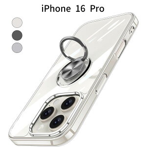 iPhone 16 Pro �N���A�P�[�X �����O�t�� ���b�L���H ���^ �ϏՌ�