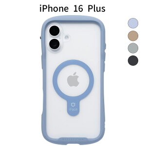 iPhone 16 Plus �P�[�X MagSafe�Ή� �N���A �����K���X �y�[���u���[ �X�g���b�v�z�[���t��