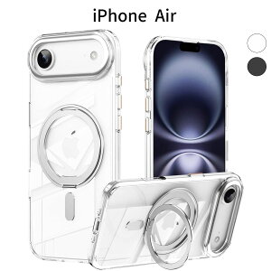 iPhone Air �P�[�X MagSafe�Ή� 360�x��]�����O�X�^���h �N���A �ϏՌ� �y��