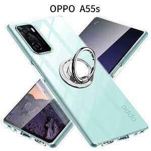 OPPO A55s 5G �P�[�X �N���A �����O�t�� TPU ���ϖh�~ �ϏՌ� ���^ �J�o�[