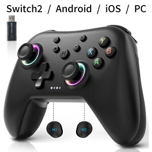Nintendo Switch2 / PC / Android / iOS / Steam Deck �R���g���[���[ 2.4G���V�[�o�[�t�� ���C�����X �A�� �U���Ή�