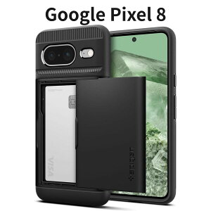 Google Pixel 8 �P�[�X Spigen �X�����E�A�[�}�[ CS �J�[�h���[ MIL�K�i �ϏՌ� ��d�\�� �w��h�~ ���h�~ �u���b�N