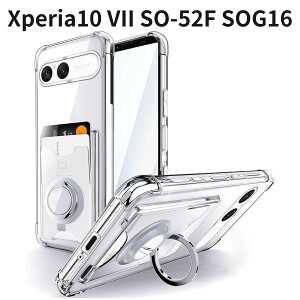 Xperia10 VII SO-52F SOG16 Rockaway �݊� �P�[�X �J�[�h���[ �w�ʃ|�P�b�g �����O�t�� �X�^���h�@�\ �ϏՌ� ���� TPU �X�}�z�P�[�X �G�N�X�y���A10 VII �N���A