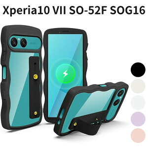 Xperia10 VII SO-52F SOG16 �p �N���A�P�[�X �X�^���h�@�\ �ϏՌ� �y�� ���^ ���� ������� �X�g���b�v�z�[���t �u���b�N