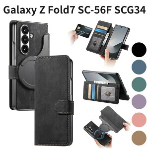 Galaxy Z Fold7 SC-56F SCG34 �P�[�X Trocent �J�o�[ �J�[�h�z���_�[ ���K���� �X�^���h ������ �}�O�l�b�g RFID�h�~ �蒠�^ �ϏՌ� PU���U�[ �S�ʕی� �u���b�N