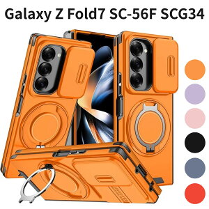 Galaxy Z Fold7 SC-56F SCG34 �P�[�X �����O�t�� �X���C�h���J�����J�o�[ �ϏՌ� �X�^���h�@�\ 360�x��] �c���Ή� �ԍڃz���_�[�Ή� ����ɂ��� Galaxy Z Fold 7 5G �J�o�[ �I�����W