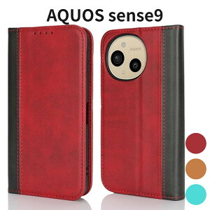 AQUOS sense9 �P�[�X �蒠�^ �ϏՌ� SH-53E SHG14 SH-M29 �J�[�h���[ �X�^���h�@�\ �t�F�C�N���U�[ ���b�h×�u���b�N