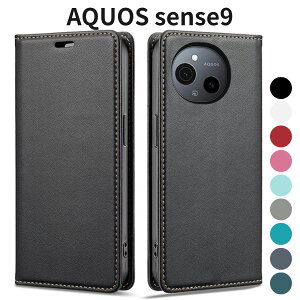 AQUOS sense9 �P�[�X �蒠�^ SG-53E SHG14 SH-M29 ���^�}�O�l�b�g�J�[�h���[ �u���b�N �^����򃌃U�[ RFID�h�~ �X�^���h�@�\