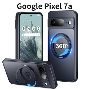 Google Pixel 7a 360°��]�X�^���h�P�[�X MagSafe�Ή� �}�O�l�b�g���� ���^�}�b�g �w��h�~ �ϏՌ� �ԍڃz���_�[�Ή� ���C�����X�[�d�i�u���b�N�j