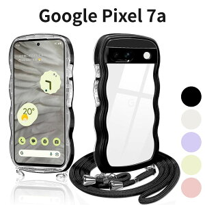 Google Pixel 7a �N���A �V�����_�[ �P�[�X TPU ���� �J�o�[ �X�g���b�v�t�� ���|�� ��|�� �΂߂��� �ϏՌ� ���킢�� �؍��� �u���b�N