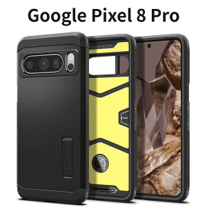 Google Pixel 8 Pro �P�[�X Spigen �X�^���h�t�� �ČRMIL�K�i �ϏՌ� �O�w�\�� �X�}�z�X�^���h �J�����ی� ���h�~ �^�t�E�A�[�}�[ �}�b�g�u���b�N ACS06322