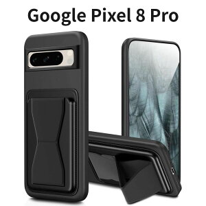 Google Pixel 8 Pro �P�[�X �J�[�h���[ �X�^���h�t�� �V���R�� �P�[�X �o���h�t�� �ϋv ����~�� �u���b�N