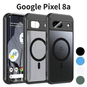Google Pixel 8a �P�[�X BESINPO ���� MagSafe�Ή� �K���X�t�B�����t�� ���΂ݖh�~ �}�O�l�b�g �S�ʕی� �ϏՌ� �����Y�ی� ���^ �y�� �w��h�~ �X�g���b�v�z�[�� �u���b�N 6.1�C���`
